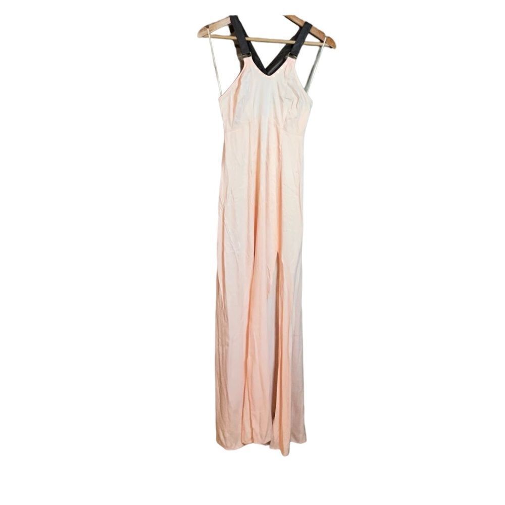 Guess light pink maxi dress with faux leather straps